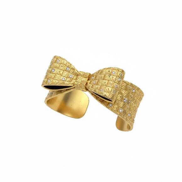 Kate Spade New York Gold Bow Crystal Cuff Bracelet - Picture 2 of 4